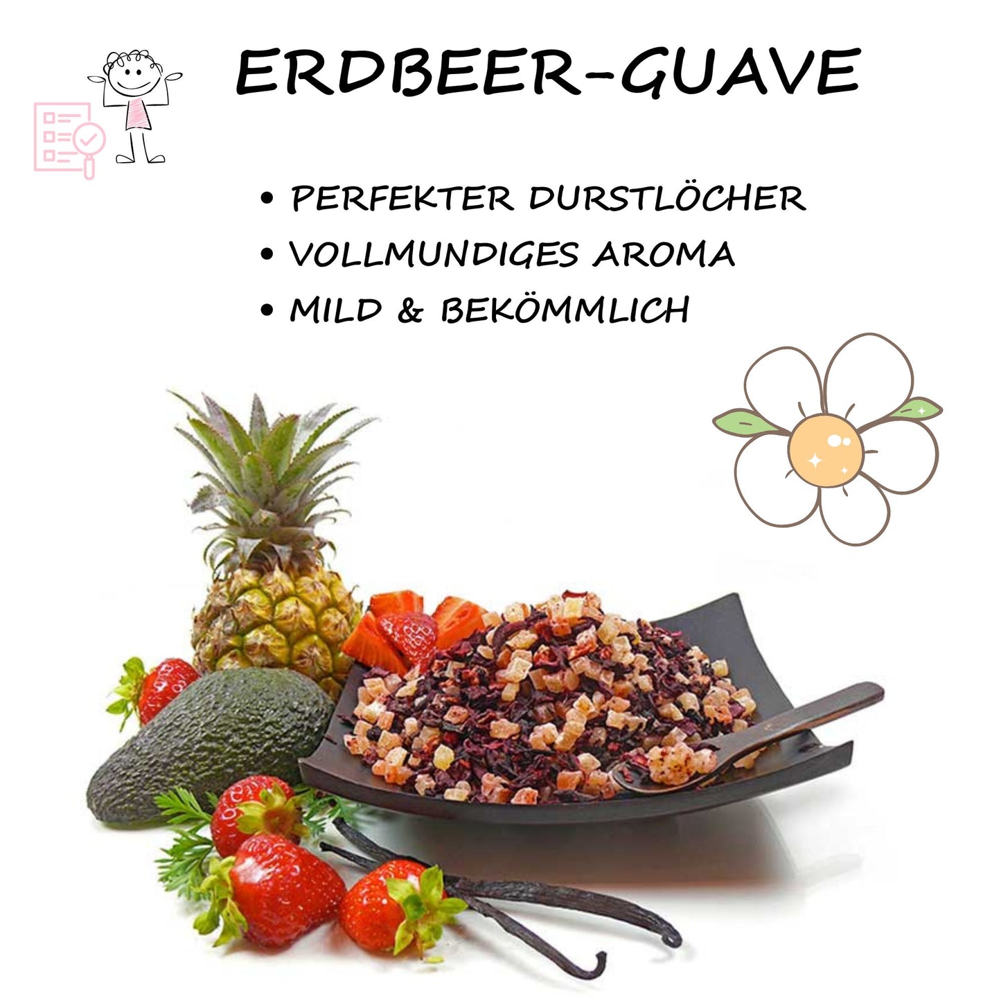 Milder Früchtetee »Erdbeer-Guave« natürlich
