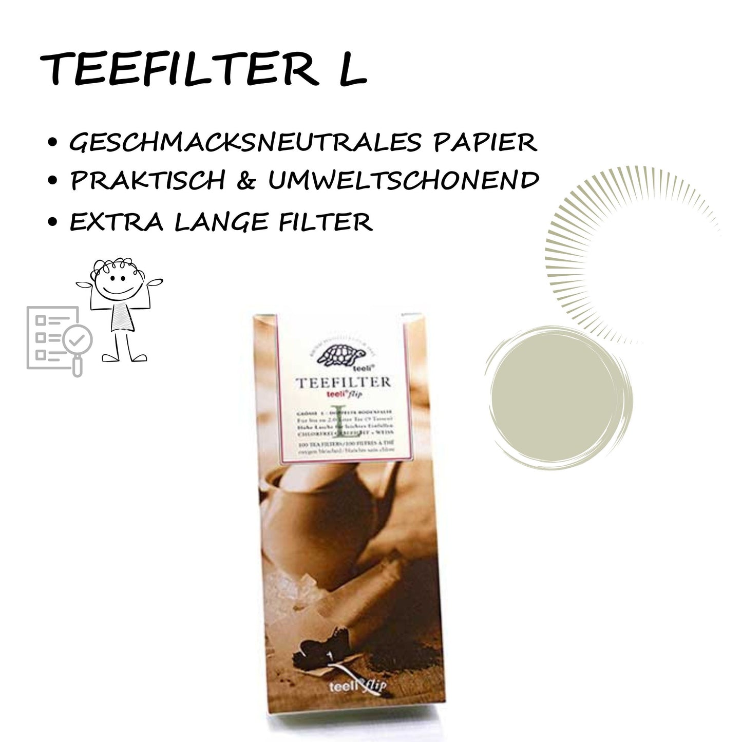 Teefilter »teeli flip« L, extra lang